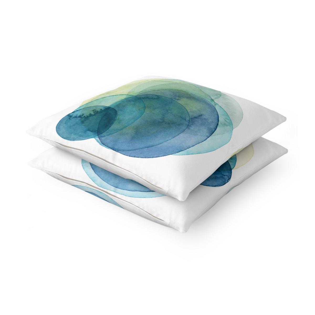 DEKOKISSEN 2er-Set Urknall - blau grün Duo 40/40 cm - Pastellblau, Textil (40/40cm) - Bilderwelten