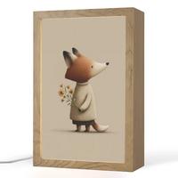NACHTTISCHLAMPE Fuchs - Gelbe Blumen - Minimalistisch 20x30 cm - Taupe, Holzwerkstoff (8/20/30cm) - OnlyWow
