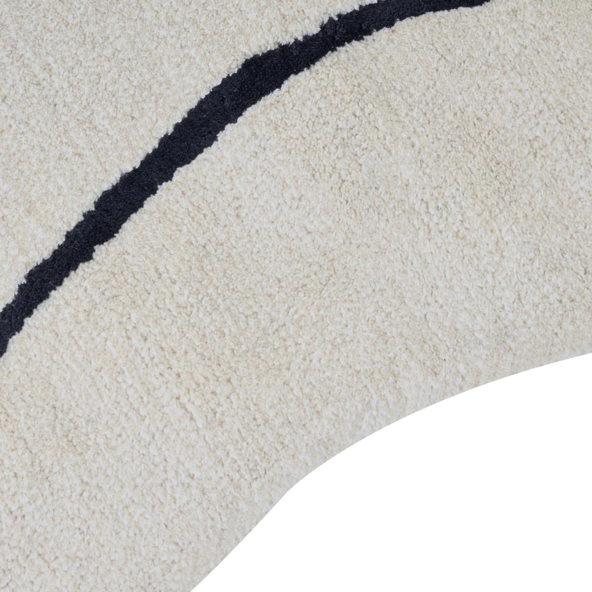 KURZFLOR-TEPPICH Beige 160/230 cm Dera - Beige/Schwarz, Textil (160/230cm) - Beliani
