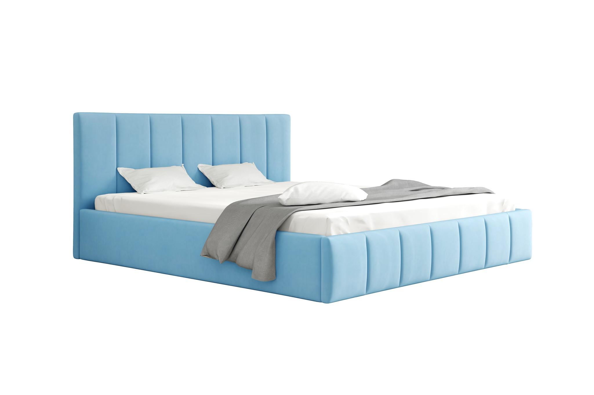 POLSTERBETT Detroit Ohne Matratze - Hellblau, Holzwerkstoff/Textil (180/200cm) - Fun Möbel