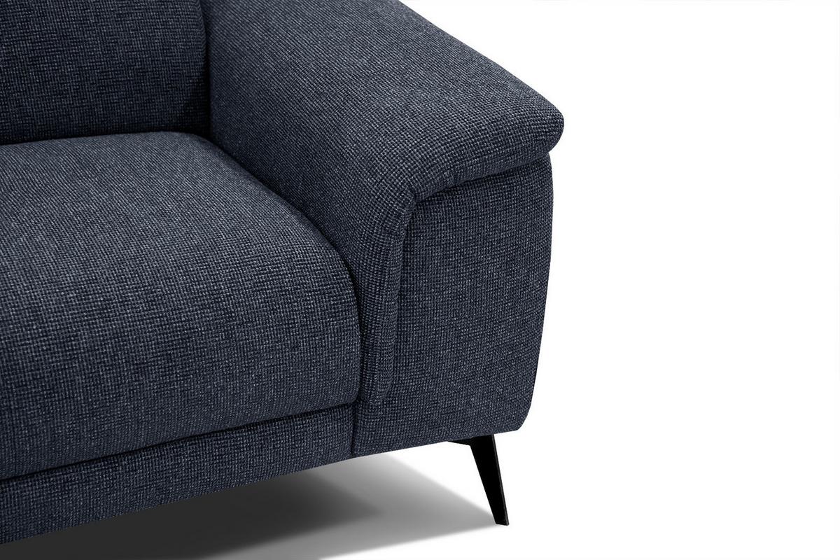 SOFA FIERO 3-Sitzer, dunkelblau - Schwarz/Dunkelblau, Holzwerkstoff/Textil (212/82/103cm) - Wozimo
