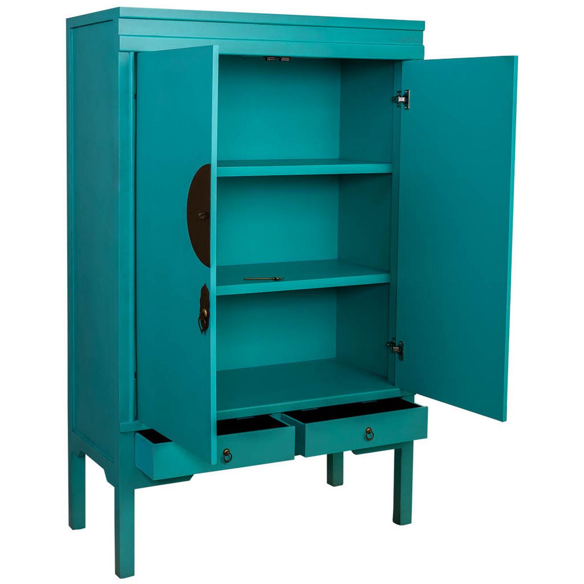 SCHRANK aus Holz 100x45x160 cm - Blau, Holz (100/160/45cm) - Wanderlust