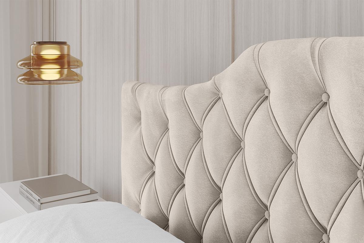 POLSTERBETT mit Bettkasten, Fußteil und Lattenrost, Boxbett mit Matratze H3/H4 - FALIO-Z-V1 120x200 Beige - Beige, Holzwerkstoff/Textil (120/200cm) - ALTDECOR