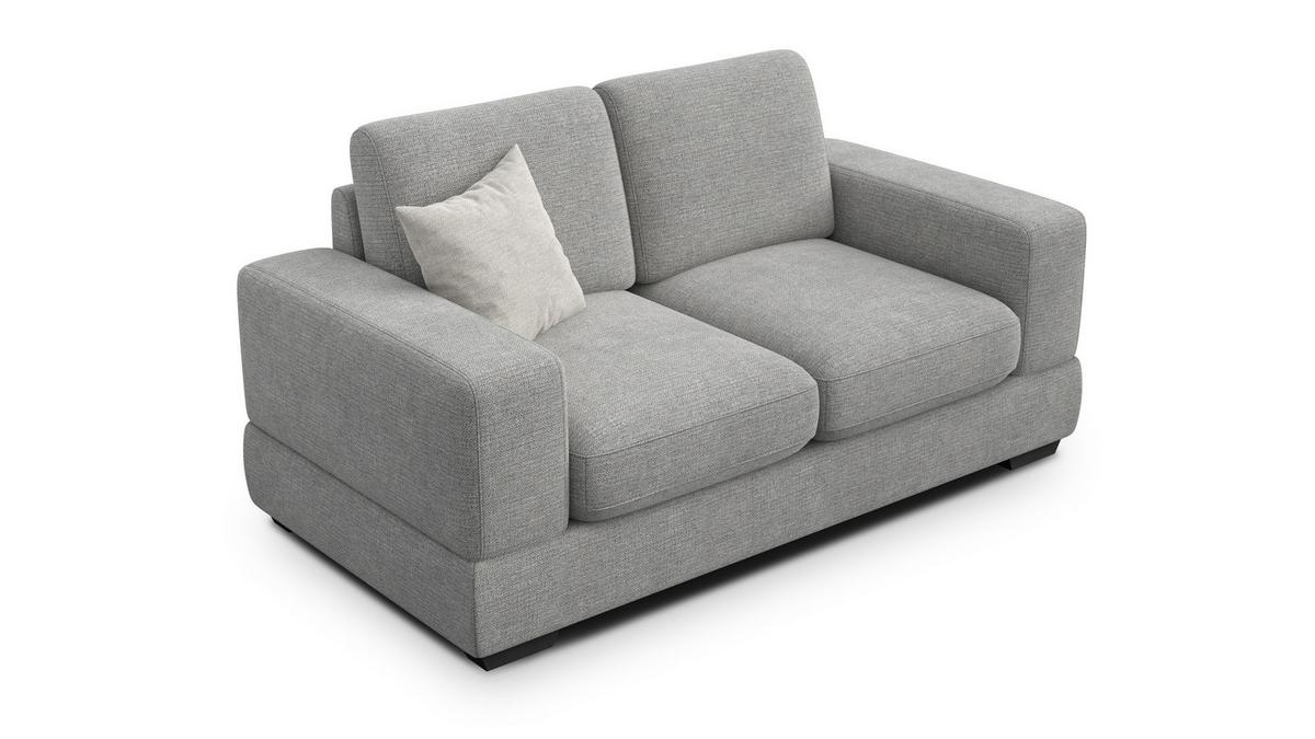 SOFA OTTO 2-Sitzer, grau - Schwarz/Grau, Holz/Textil (171/89/98cm) - Wozimo