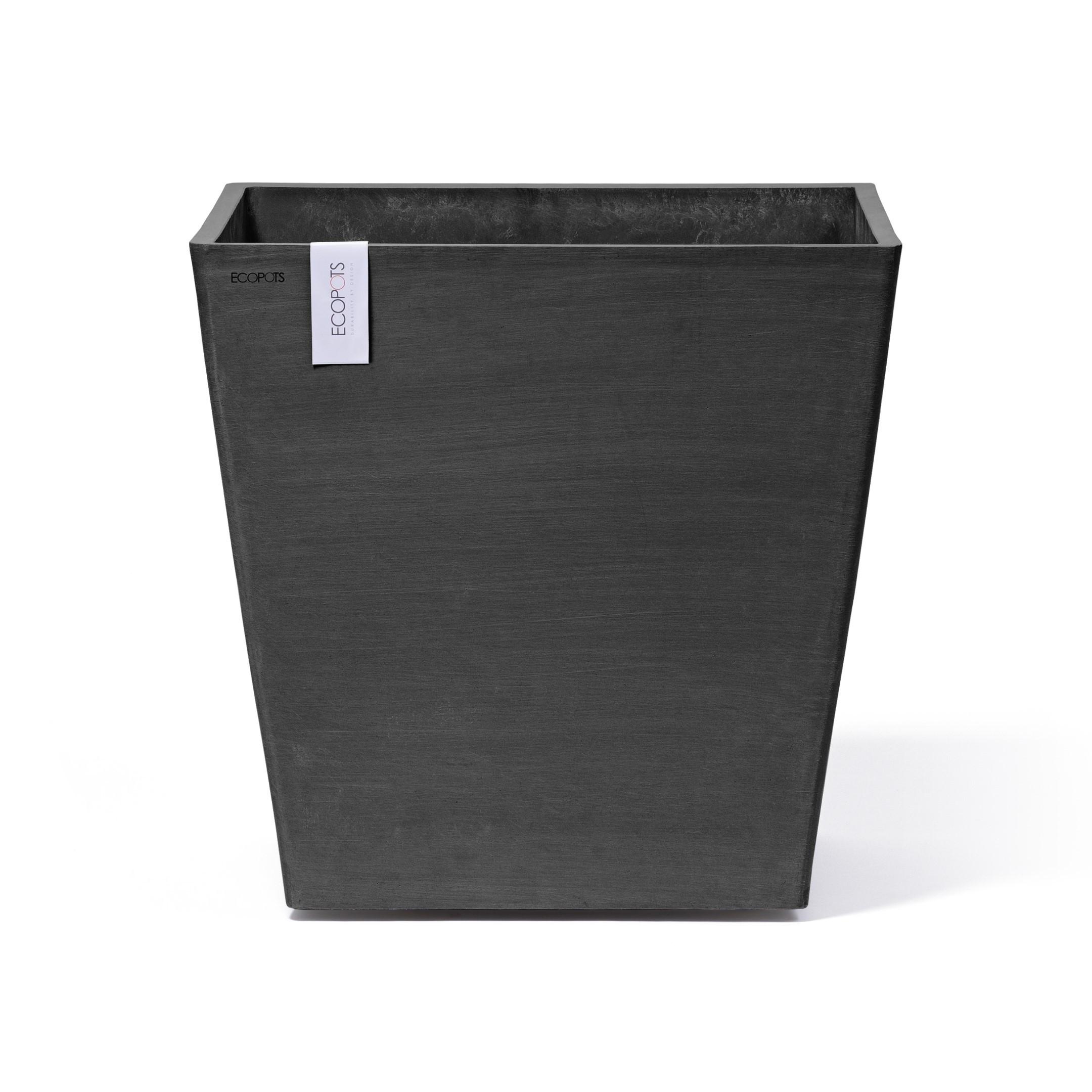 BLUMENTOPF Rotterdam Wheels 50,2/50,2/49,5 cm Dunkelgrau - Dunkelgrau, Kunststoff (50.2/49.5cm) - Ecopots