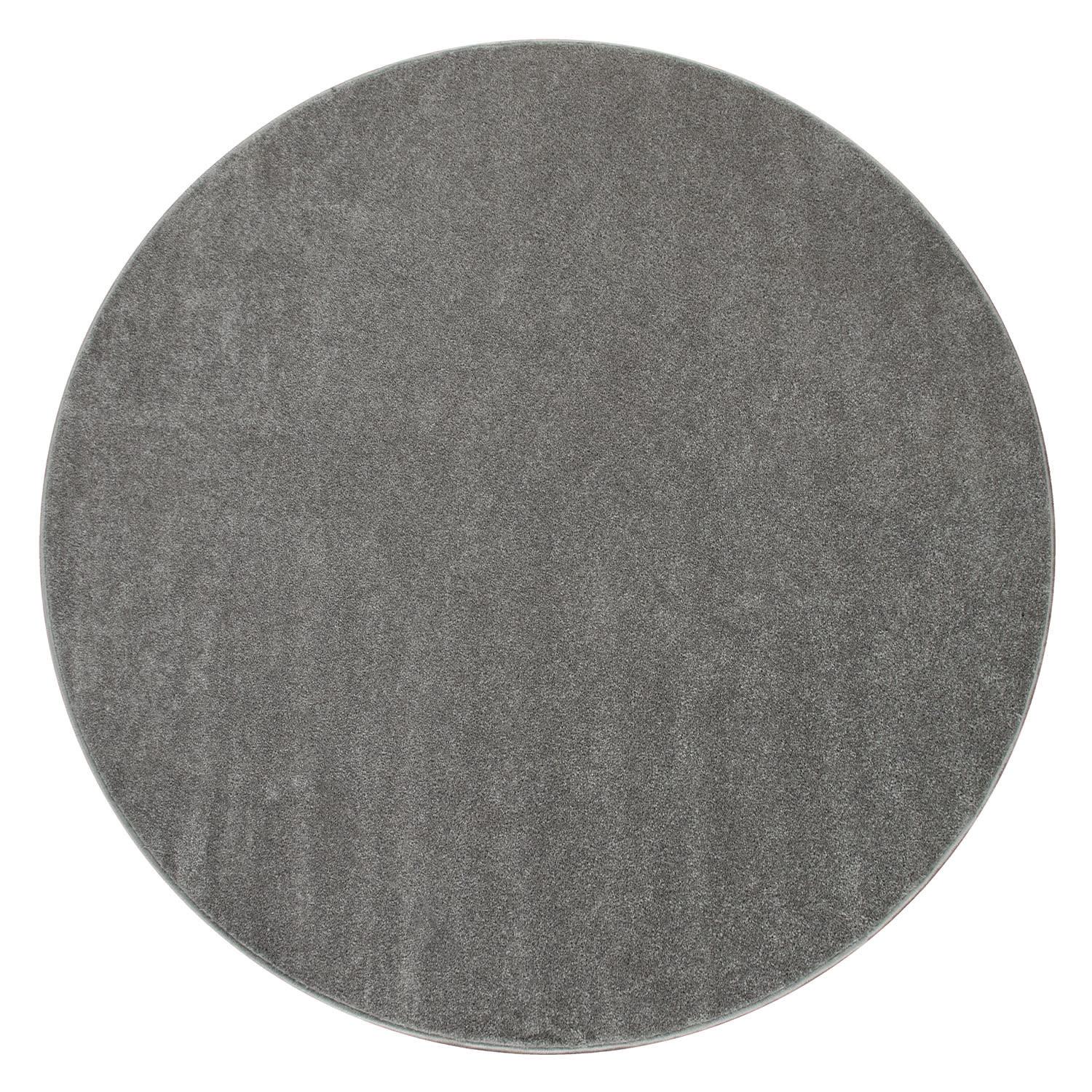 KURZFLORTEPPICH Waschbar, einfarbig, Anthrazit, Ø 120 cm - Anthrazit, Textil (120/120cm) - KADIMA DESIGN
