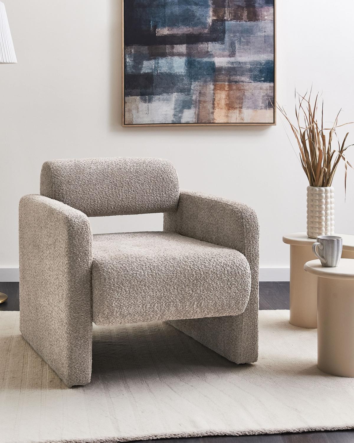 SESSEL Taupe Hallsberg - Taupe, Textil (80/76/80cm) - Beliani