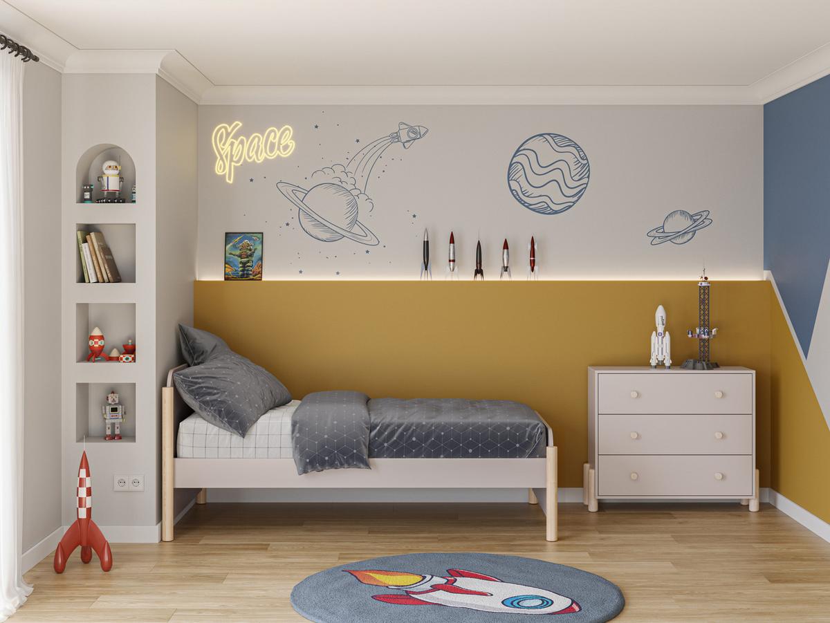 BETT Enola Beige 199/107.2/70 cm - Beige, Holz (190/90cm) - Calicosy