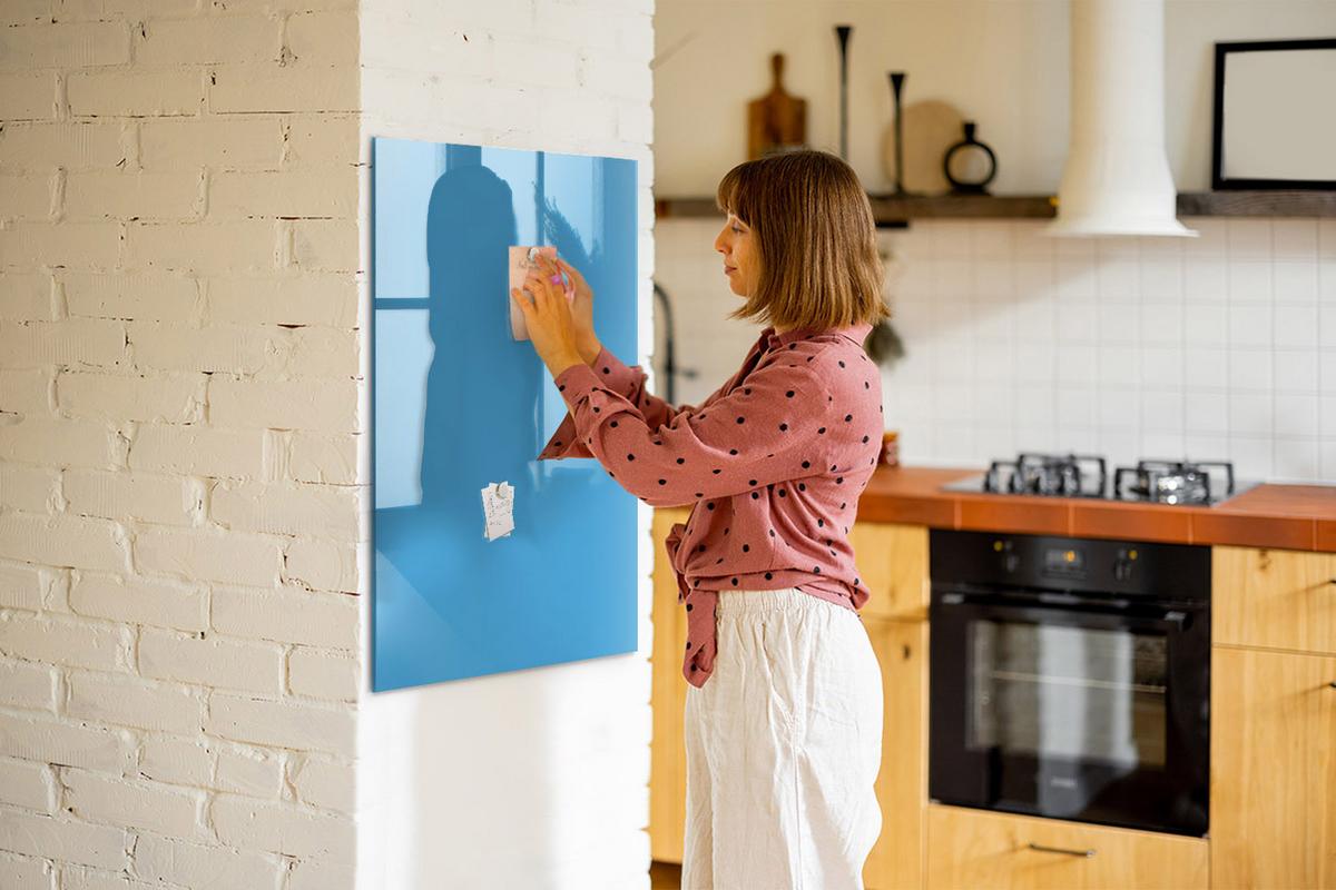 MAGNETTAFEL 70x100 Blau schwarzer Marker - Blau, Glas (70/0.4/100cm) - TULUP