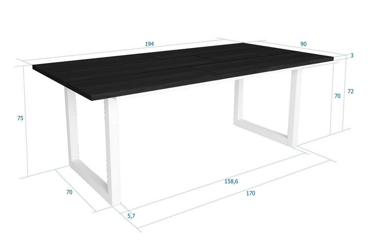 ESSTISCH für 10 Gäste, schwarz, 194/90/75cm - Schwarz, Holzwerkstoff (90/194/75cm) - Skraut Home