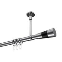 GARDINENSTANGE Sonette Tanara 100 cm, 1-läufig, 20 mm Ø Chrom - Chromfarben/Schwarz, Metall (100cm) - INTERDECO