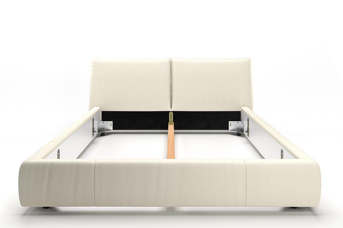 POLSTERBETT HENRY Weiß Leder - Creme/Weiß, Leder (180/200cm) - KAWOLA