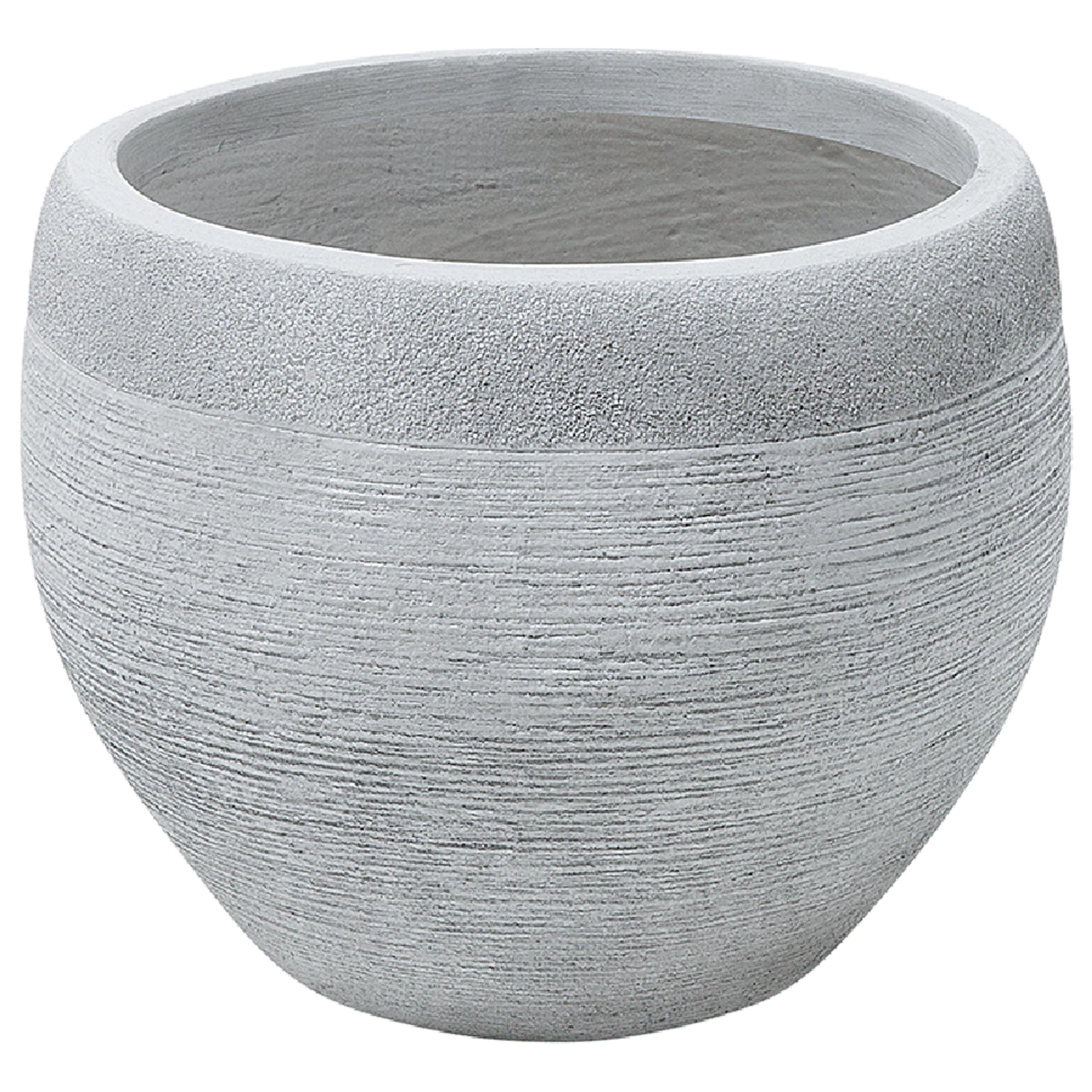 BLUMENTOPF weiß rund 38/38/30 cm Zakros - Weiß, Naturmaterialien (30cm) - Beliani