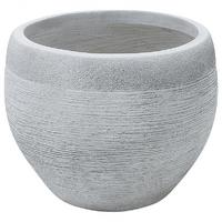 BLUMENTOPF weiß rund 38/38/30 cm Zakros - Weiß, Naturmaterialien (30cm) - Beliani