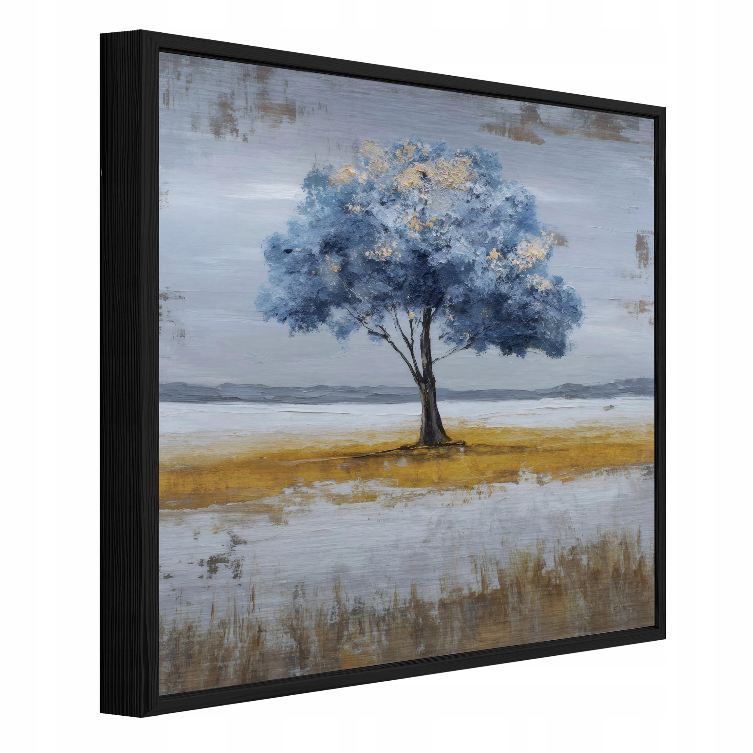 BILDER mit Rahmen Baum Abstraktion Blau 30x30 cm - Multicolor, Metall (30/30cm) - Wallarena