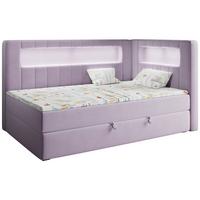 BOXSPRINGBETT JUNIOR GOLD 3 90/200 Violett - rechte Seite - Violett, Holz/Textil (90/200cm) - MKS
