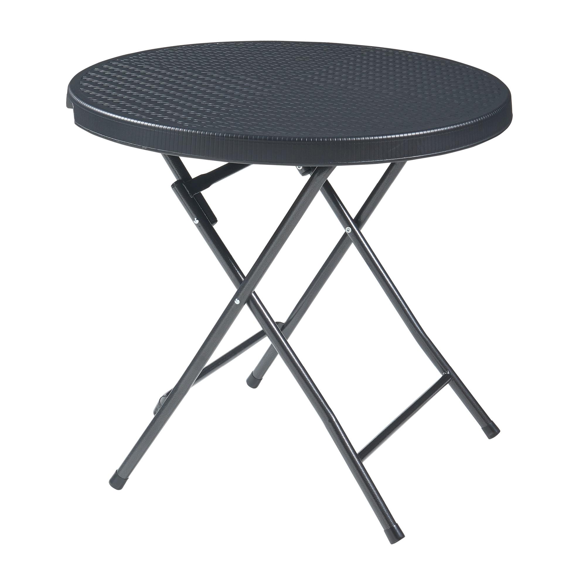 KLAPPTISCH Mark - Schwarz, Kunststoff/Metall (80/80/74cm) - [en.casa]
