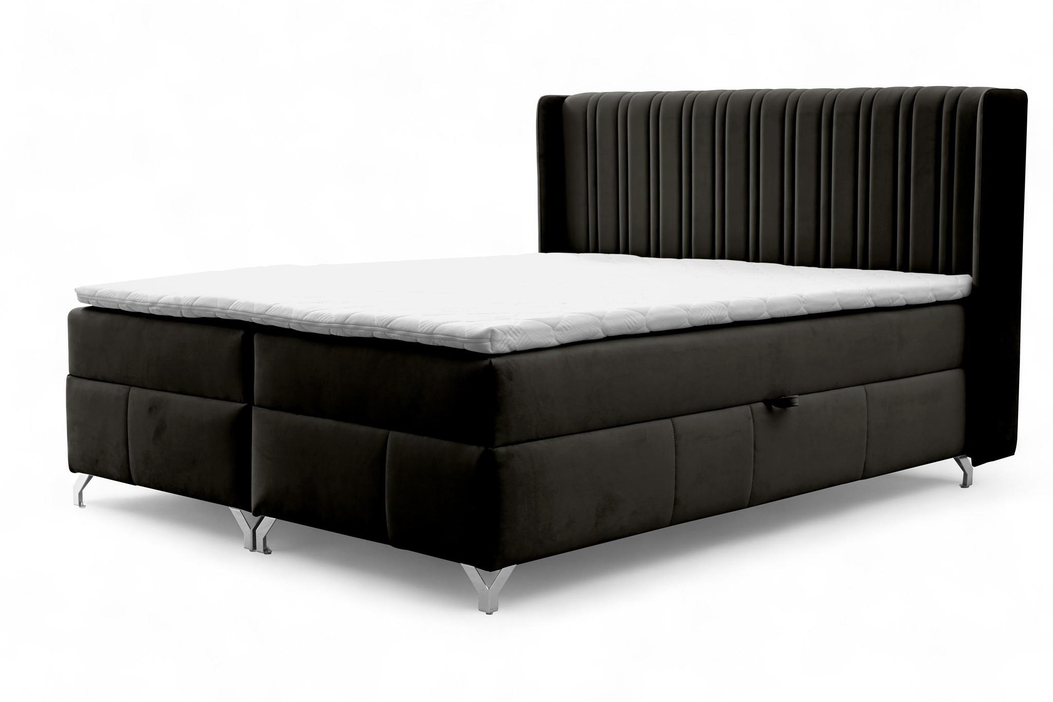 BOXBETT Damien - Schwarz, Holzwerkstoff/Textil (120/200cm) - Fun Möbel
