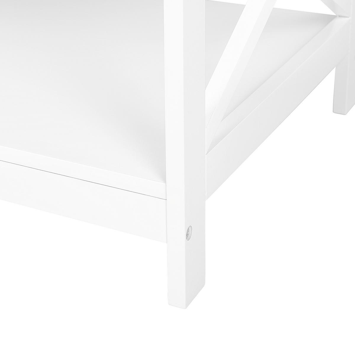 COUCHTISCH weiß rechteckig 55/100 cm Foster - Weiß, Holzwerkstoff (55/100/45cm) - Beliani