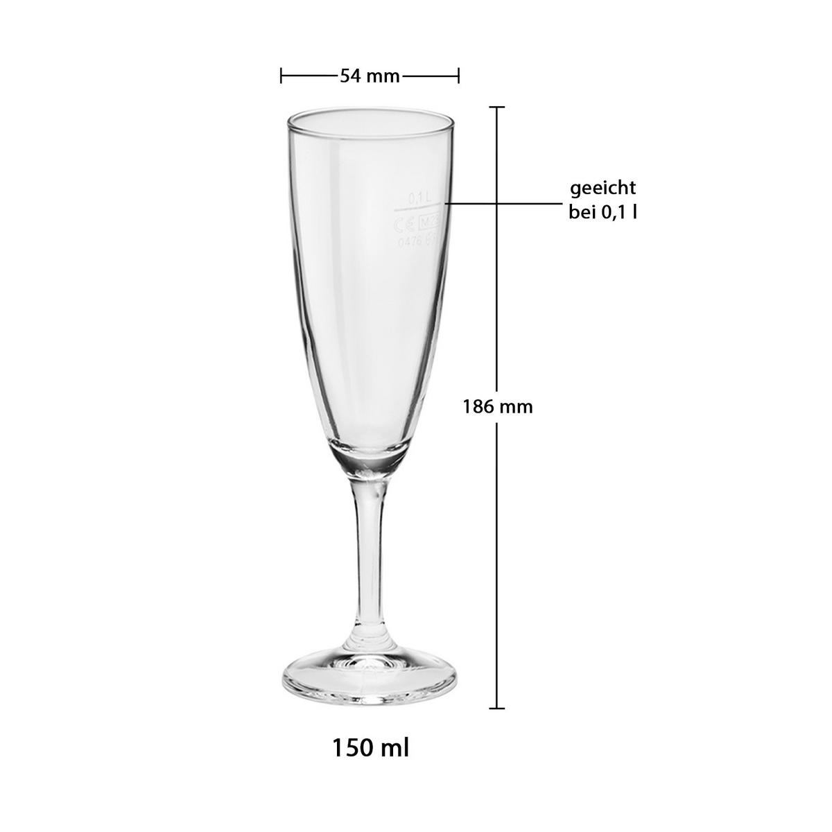 SEKTKELCHE GEEICHT Prosecco transparent 0,1 l 120er Set - Transparent, Glas (0.15L) - Bormioli Rocco