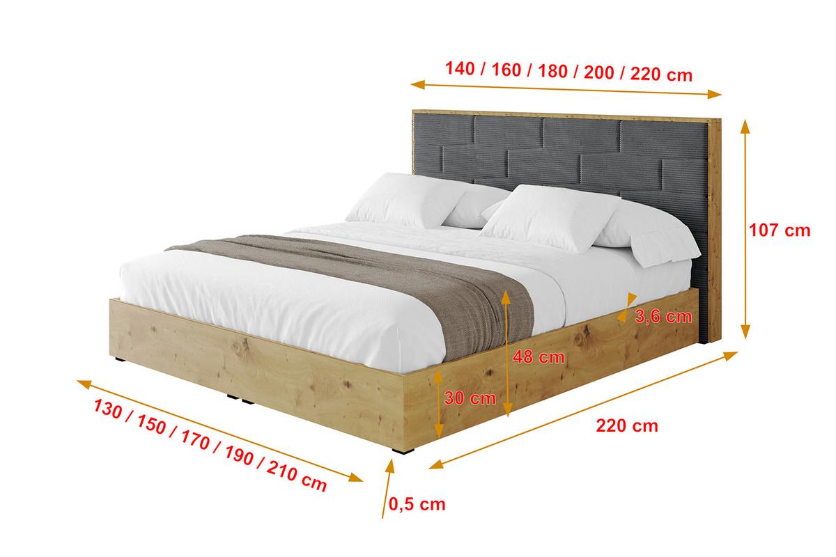 POLSTERBETT mit Bettkasten und Lattenrost, Boxbett ohne Matratze - ENZO8 120x200 Dunkelgrau - Anthrazit, Holzwerkstoff/Textil (120/200cm) - ALTDECOR