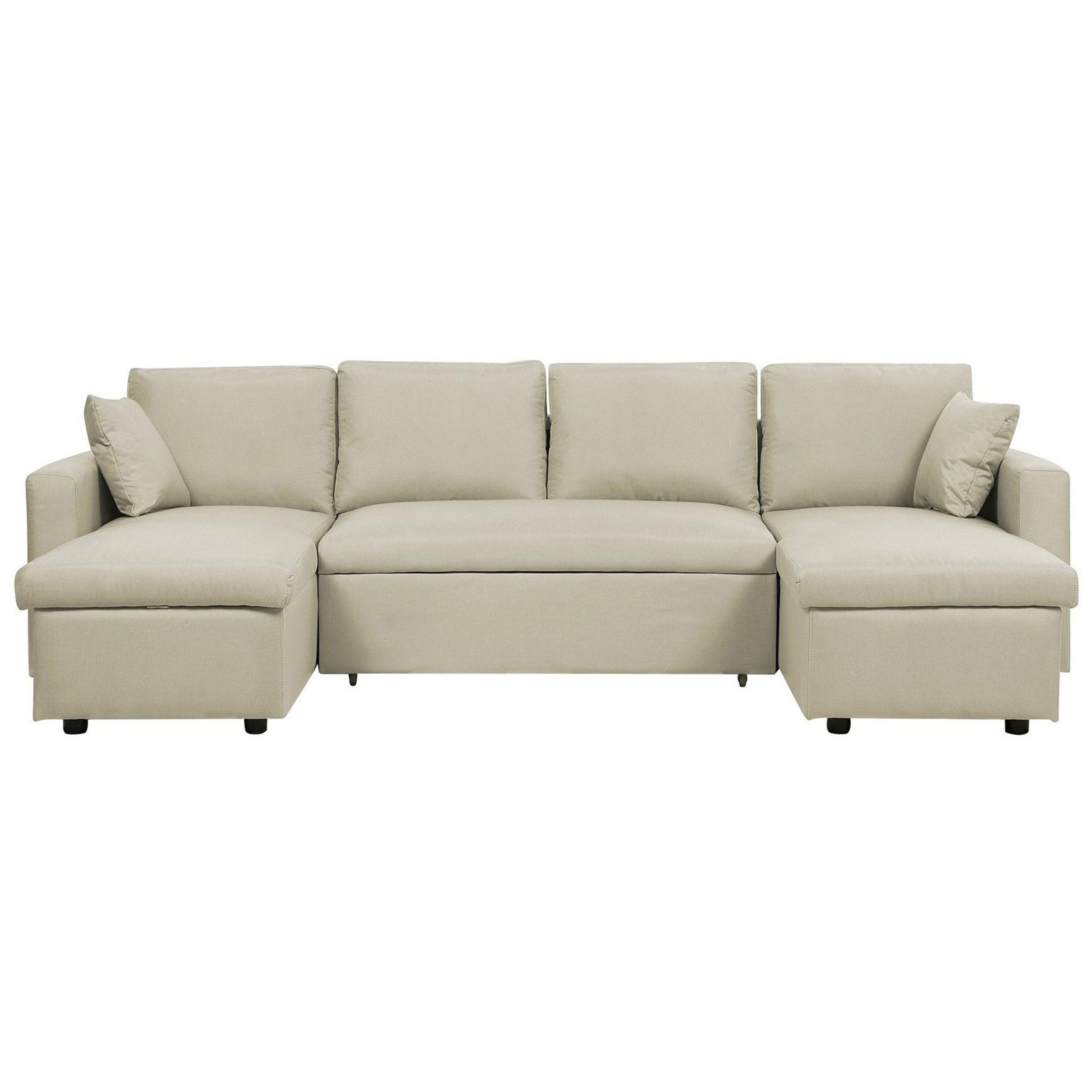 SCHLAFSOFA Polsterbezug Beige Sommen - Beige, Textil (287/86/147cm) - Beliani
