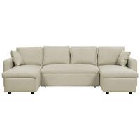SCHLAFSOFA Polsterbezug Beige Sommen - Beige, Textil (287/86/147cm) - Beliani