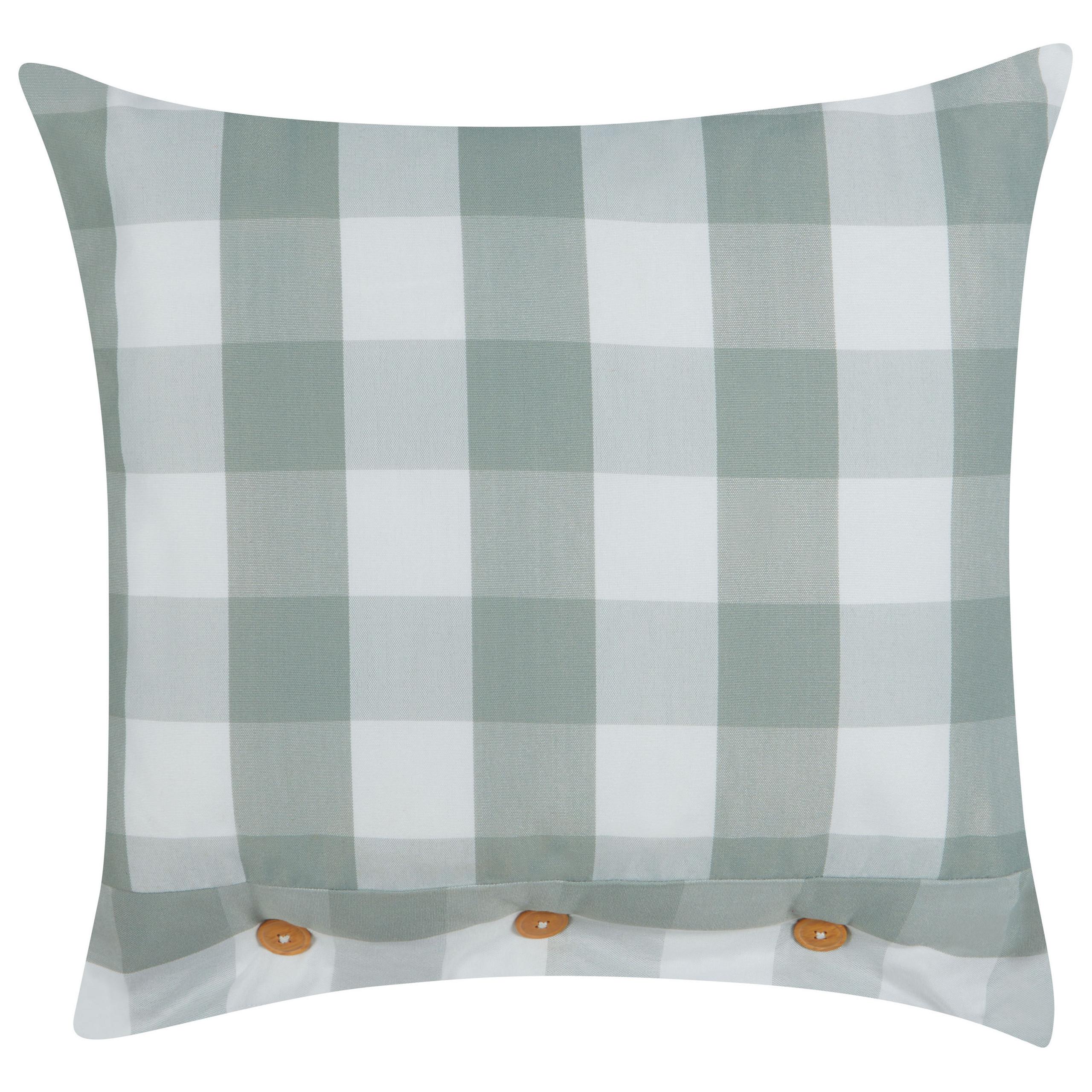 DEKOKISSEN Mintgrün 45/45 cm Tamnine - Weiß/Mintgrün, Textil (45/45cm) - Beliani