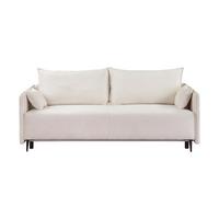 BETTSOFA ARNO Beige Plüsch-Stoff mit Schlaffunktion - Beige, Textil (102/97/216cm) - MASSENO