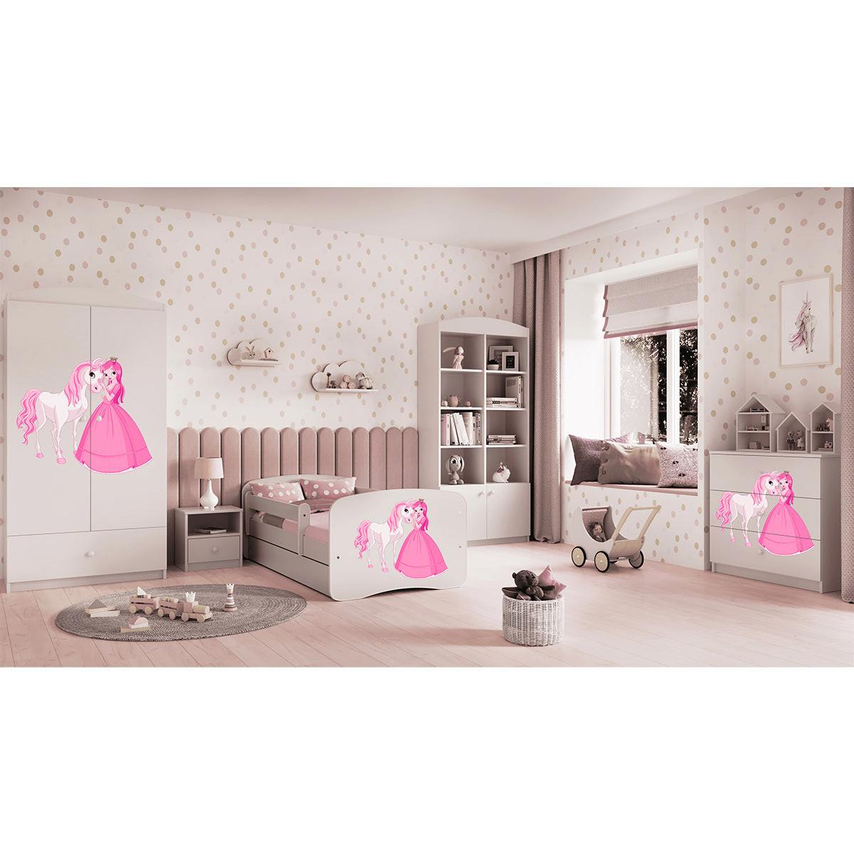 BETT Weiß - Pink/Weiß, Holzwerkstoff (80/180cm) - Petits-meubles