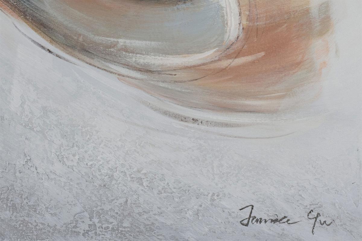 ACRYLBILD HANDGEMALT 80/80 cm - Beige/Grau, Holz/Textil (80/80cm) - KUNSTLOFT