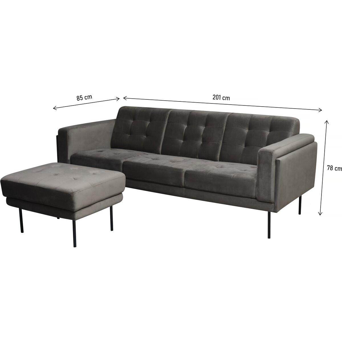 ECKSOFA noé Grau - Grau, Textil (85/201cm) - Habitat Garten