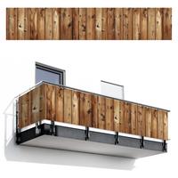 BALKON-SICHTSCHUTZ Holz - Regale - Braun Groß 500x95 cm - Buchefarben, Kunststoff (500/95cm) - MuchoWow