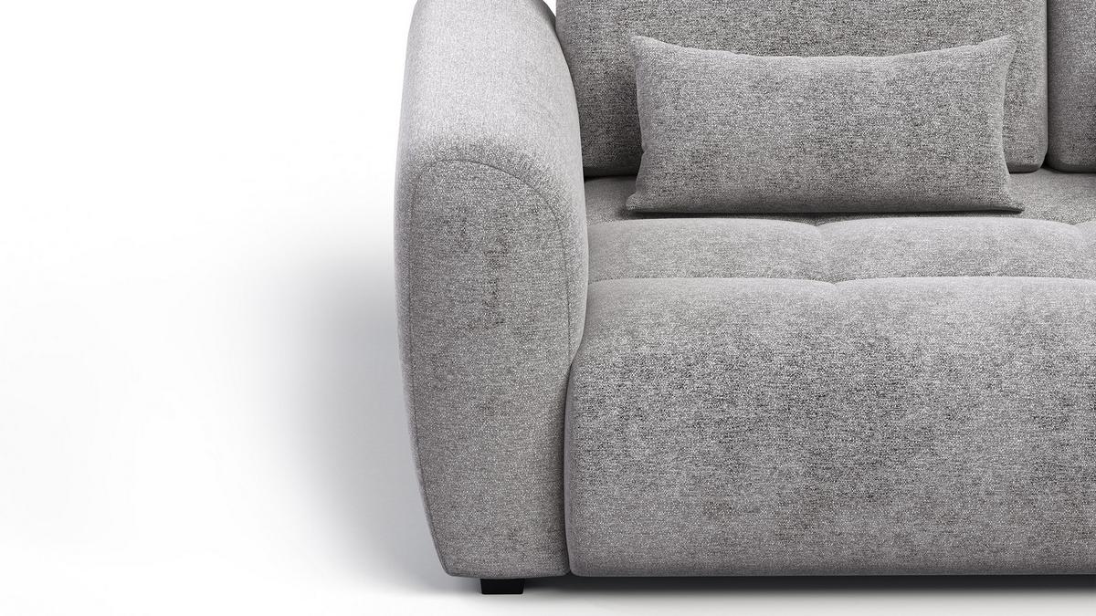 SOFA SORENO 3-Sitzer, platingrau - Schwarz/Grau, Holz/Textil (214/94/114cm) - Wozimo