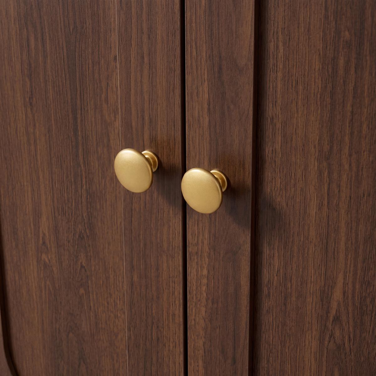 GARDEROBE 100cm Walnuss mit LED, Spiegel, Schuhschrank & Sitzbank - Walnussfarben, Holzwerkstoff (100/180/35cm) - Urban Meuble
