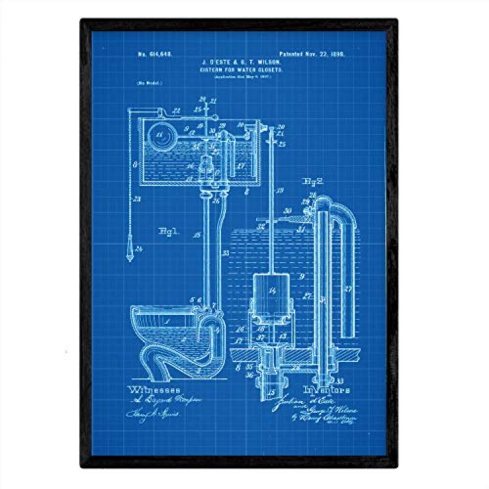 POSTER Zisterne Patent A3 Rahmenlos - Blau, Papier (29.7/5/42cm) - Nacnic