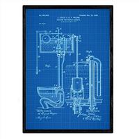 POSTER Zisterne Patent A3 Rahmenlos - Blau, Papier (29.7/5/42cm) - Nacnic