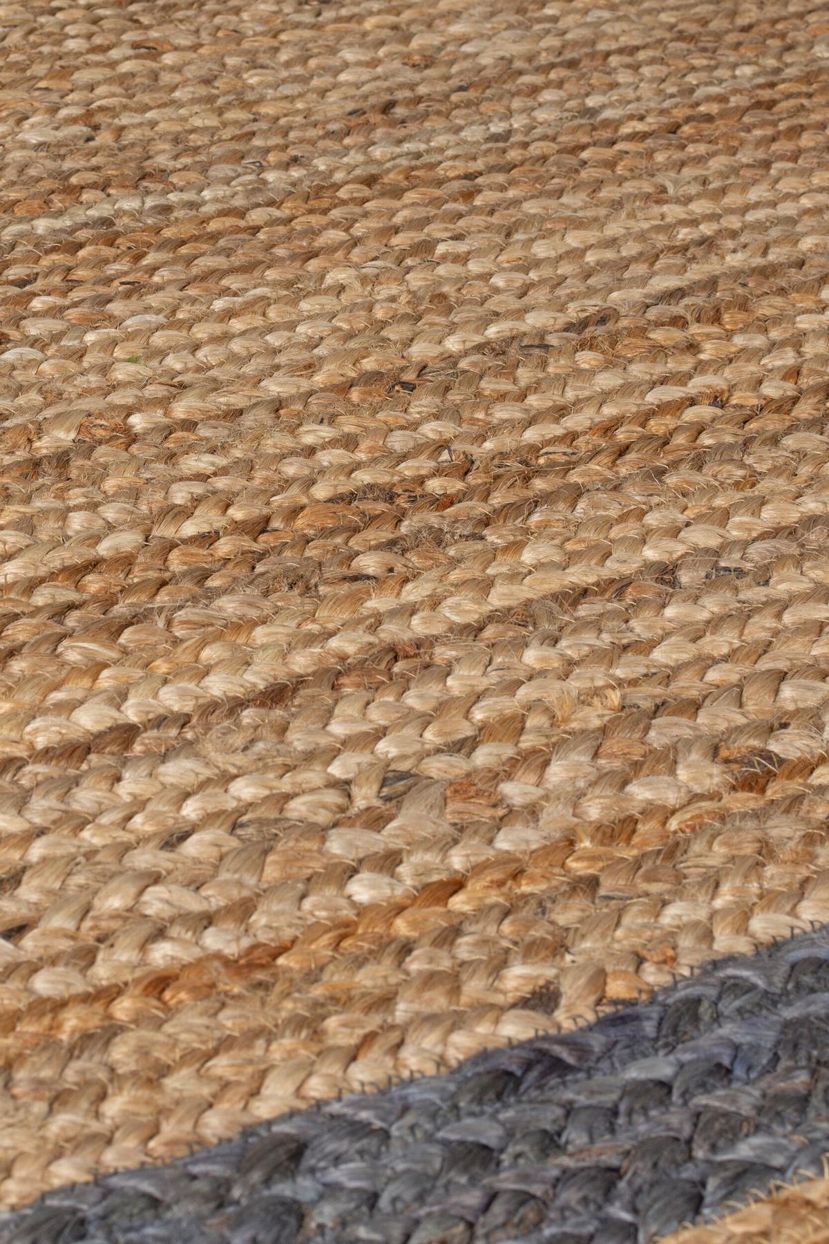JUTETEPPICH handgewebt PLYM, geometrisch, Braun-Grau, 80 x 230 cm - Braun, Naturmaterialien (80/230cm) - KADIMA DESIGN