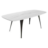 ESSTISCH Aura 160 - Weiß Hochglanz/Schwarz, Holzwerkstoff/Metall (90/160/76cm) - MIRJAN24