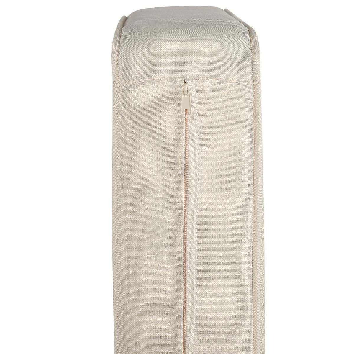 GARTENSOFA 3-Sitzer Akazienholz hellbraun Auflagen creme Baratti - Hellbraun/Weiß, Holz (179/76/65cm) - Beliani