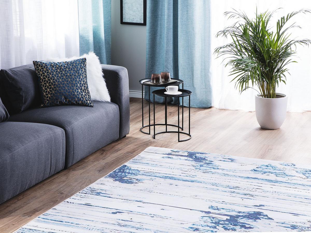 KURZFLOR-TEPPICH Burdur 230/160 cm - Blau, Kunststoff (160/230cm) - Beliani