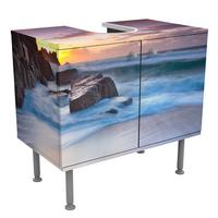 WASCHBECKENUNTERSCHRANK Am Meer in Cornwall 60/55/35 cm - Blau, Holzwerkstoff (60/55/35cm) - Bilderwelten