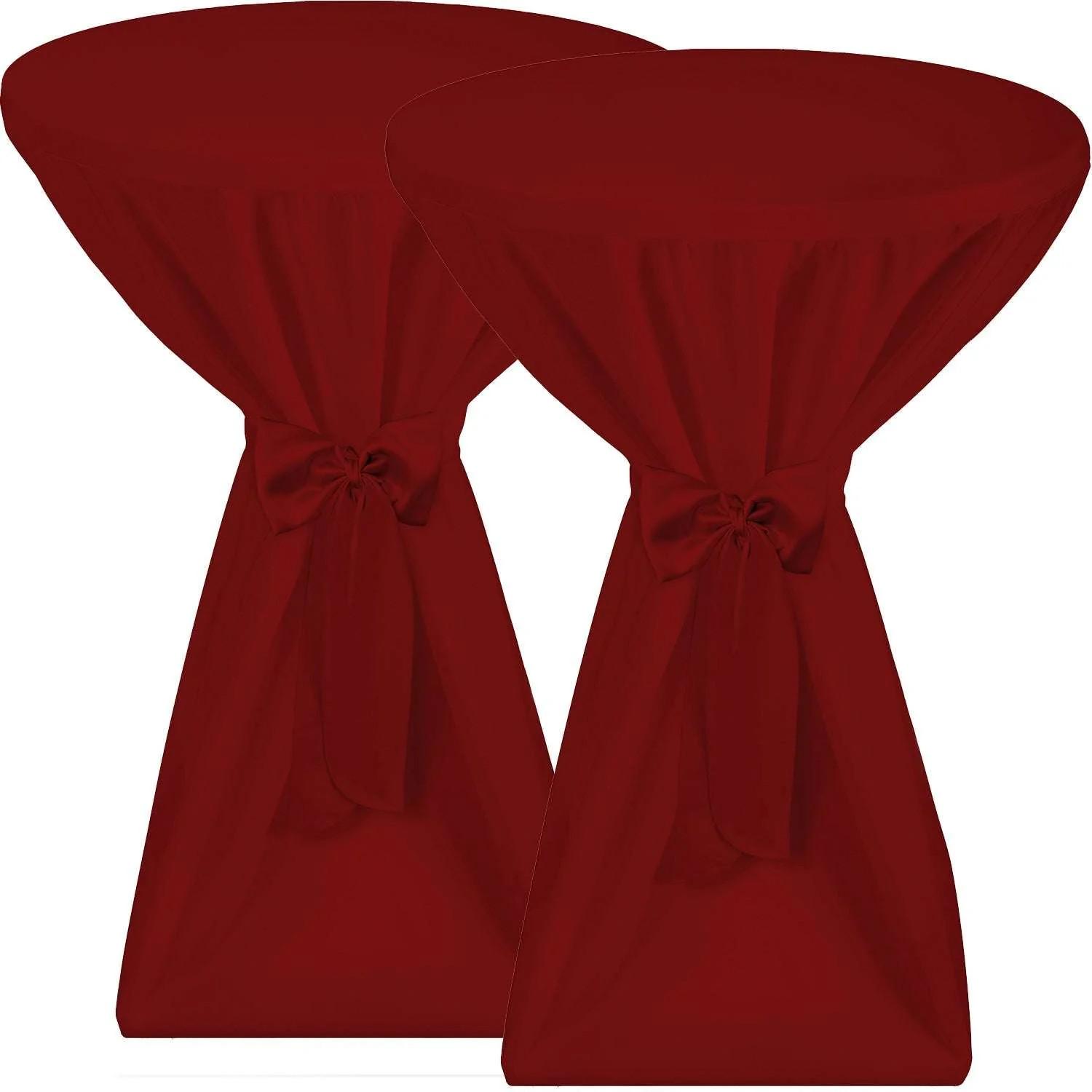 STEHTISCHHUSSE Premium Ø 80cm Bordeaux (2tlg) - Bordeaux, Kunststoff/Textil (80/145cm) - Beautissu 