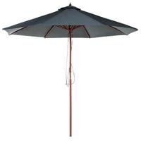 SONNENSCHIRM 270 cm dunkelgrau Toscana - Dunkelgrau/Dunkelbraun, Textil (270/270cm) - Beliani
