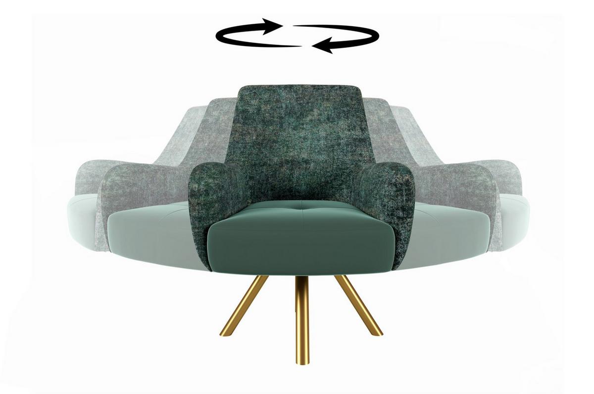 SOFASET Valerie 3-2 Und Drehsessel - Braun, Holzwerkstoff/Textil (228/79/90cm) - Fun Möbel