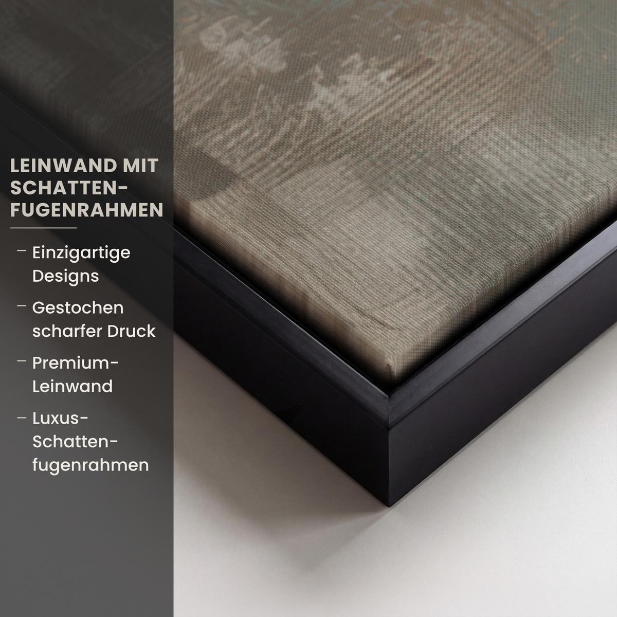 LEINWAND Bilder mit Rahmen - Abstrakt - Kreuz - Hand - Christentum - 90x90 - Hellbraun, Textil (90/90cm) - MuchoWow