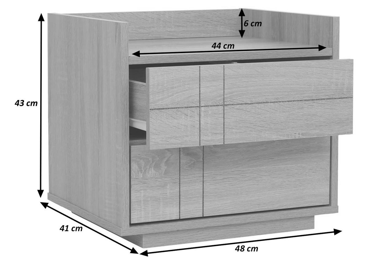 NACHTTISCH eckig Beige - Beige, Holz (48/43/41cm) - MCW