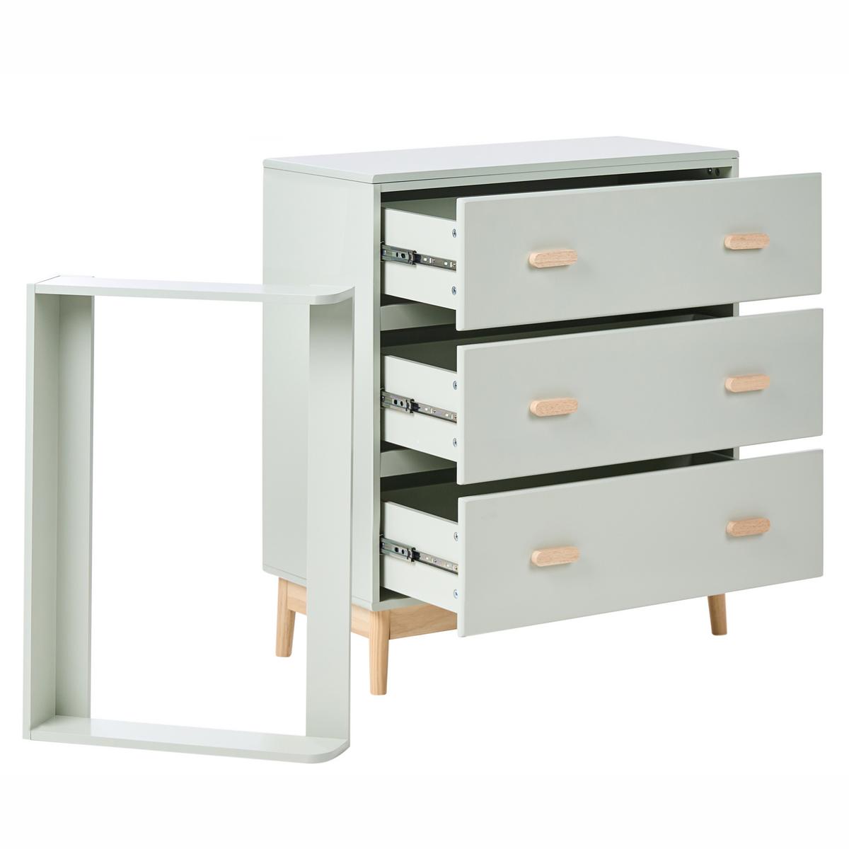 WICKELKOMMODE QUILPIE Hellgrün - Hellgrün, Holzwerkstoff (80/102/50cm) - Beliani