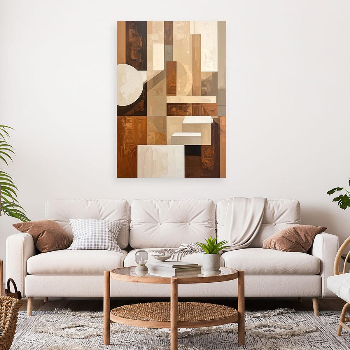 LEINWANDBILD 3D und geometrisch 40x60cm - Beige, Textil (40/60cm) - Feeby
