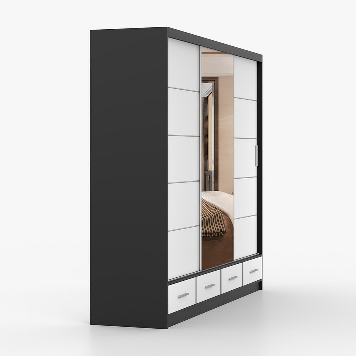 KLEIDERSCHRANK Florence 250 cm, 250/215/64, 2-türig, weiß - Weiß, Holzwerkstoff (250/215/64cm) - imoebel24